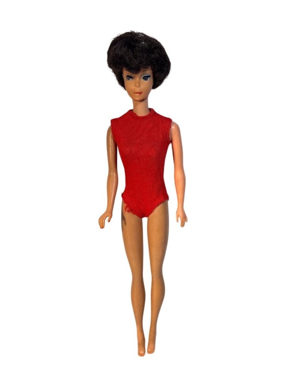 Barbie Brunette Bubble Cut Red Swimsuit 1965 Original Vintage READ